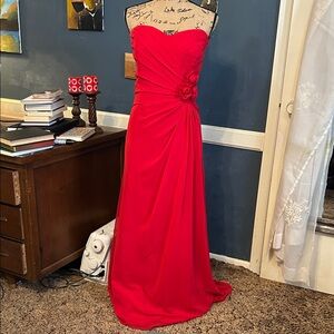 Alfred Angelo Strapless Red Gown